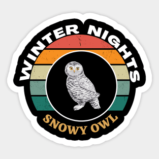 Winter Nights Snowy Owl Sticker